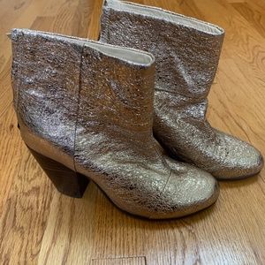 Rag & Bone Gold Crinkle Bootie